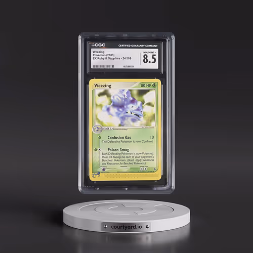 2003 EX Ruby & Sapphire (2003 Copyright, w/ "e" Symbol) #24/109 Weezing (CGC 8.5 NM-MT+)