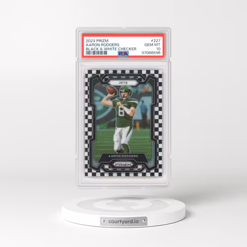 2023 Panini Prizm #227 Aaron Rodgers - Black & White Checker (PSA 10 GEM MINT)