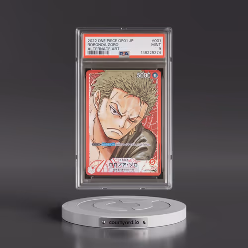2022 One Piece Japanese OP01-Romance Dawn #001 Roronoa Zoro - Alternate Art (PSA 9 MINT)