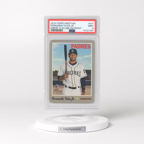 2019 Topps Heritage #517 Fernando Tatis Jr. - Error-Yellow Line on Front (PSA 9 MINT)