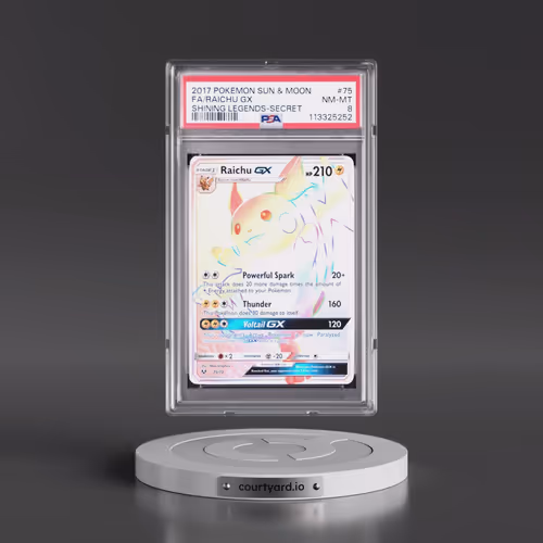 2017 Pokémon Sun & Moon Shining Legends #75 Raichu GX - Holo Full Art Secret (PSA 8 NM-MT)
