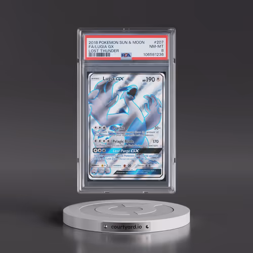 2018 Pokémon Sun & Moon Lost Thunder #207 Lugia GX - Holo Full Art (PSA 8 NM-MT)