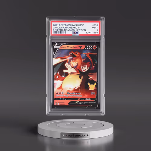 2021 Pokémon Swsh Black Star Promo #133 Lance's Charizard V - Holo Celebrations Collection (PSA 9 MI