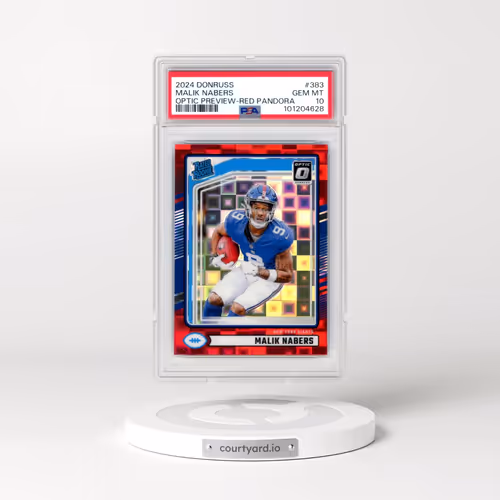 2024 Panini Donruss #383 Malik Nabers - Optic Preview-Red Pandora (PSA 10 GEM MINT)