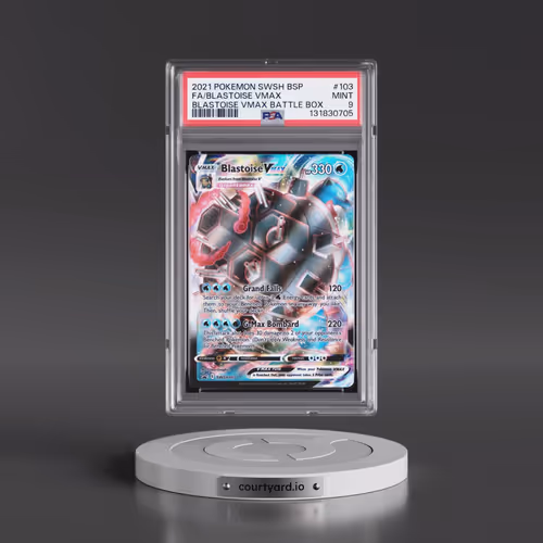 2021 Pokémon Swsh Black Star Promo #103 Blastoise Vmax - Full Art Blastoise Vmax Battle Box (PSA 9 M