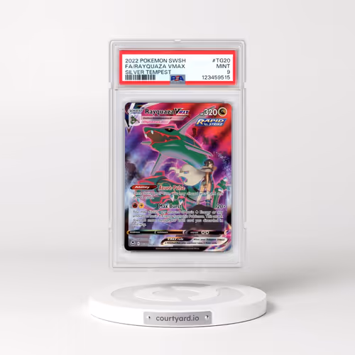 2022 Pokémon Sword & Shield Silver Tempest #TG20 Rayquaza Vmax - Full Art (PSA 9 MINT)