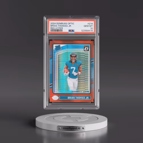 2024 Panini Donruss Optic #214 Brian Thomas Jr. - Red Hyper (PSA 10 GEM MINT)