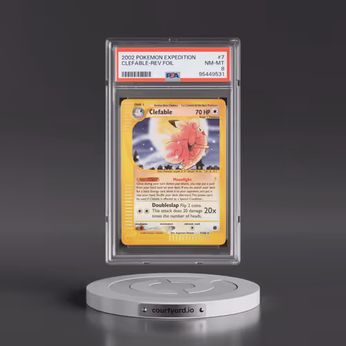2002 Pokémon Expedition #7 Clefable - Reverse Foil (PSA 8 NM-MT)