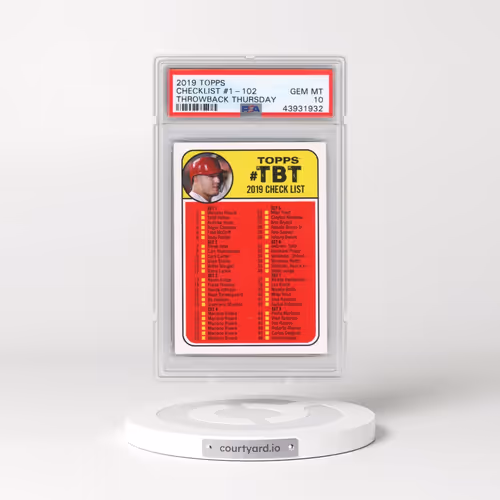 2019 Topps Throwback Thursday Checklist #1-102 (PSA 10 GEM MINT)