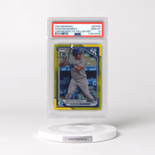2024 Bowman Chrome Prospects #BCP85 Agustin Ramirez - Yellow Refractor (PSA 10 GEM MINT)