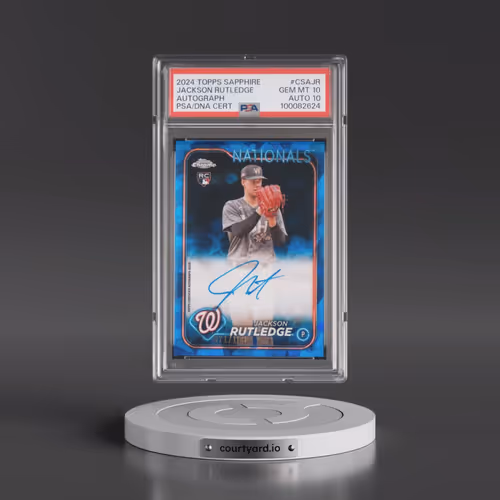 2024 Topps Chrome Sapphire Chrome Sapphire Autographs #CSAJR Jackson Rutledge (PSA 10 GEM MINT)
