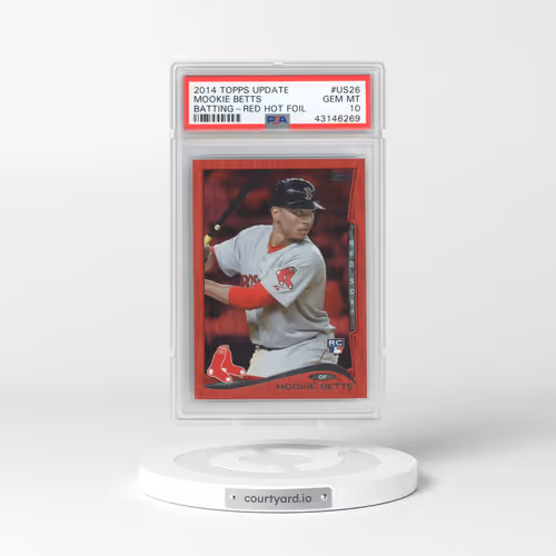 2014 Topps Update #US26 Mookie Betts - Batting-Red Hot Foil (PSA 10 GEM MINT)