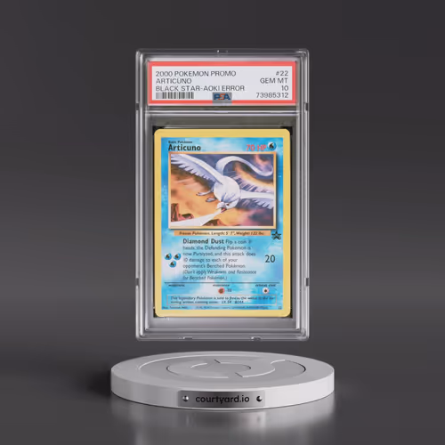 2000 Pokémon Promo Black Star #22 Articuno - Toshinao Aoki Error (PSA 10 GEM MINT)