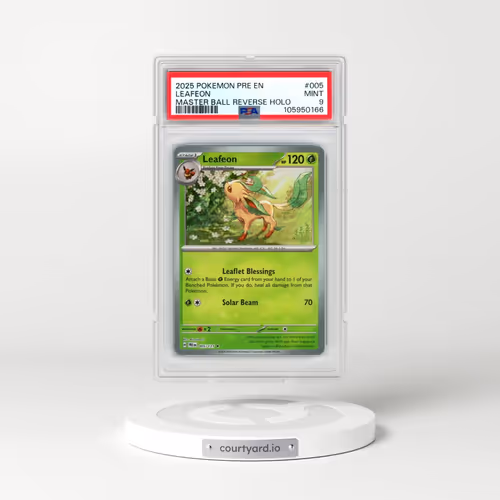 2025 Pokémon Pre EN-Prismatic Evolutions #005 Leafeon - Reverse Holo Master Ball (PSA 9 MINT)