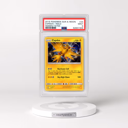 2019 Pokémon Sun & Moon Hidden Fates #24 Zapdos - Holo (PSA 9 MINT)