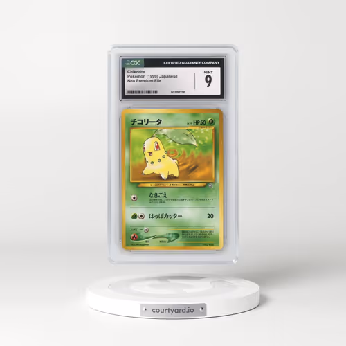 1999 Neo Premium File #152 Chikorita - No Rarity (CGC 9 MINT)