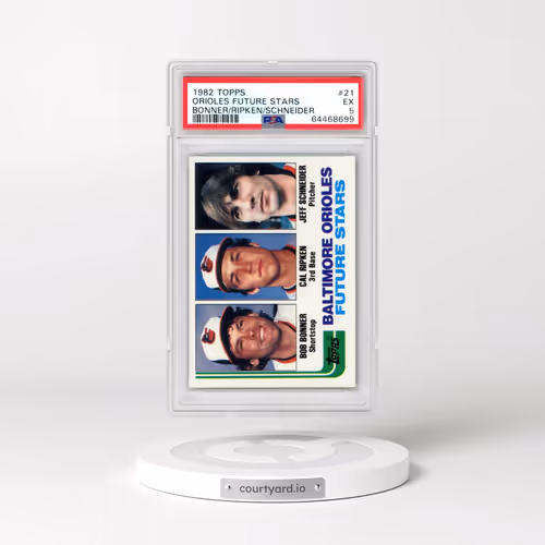 1982 Topps #21 Orioles Future Stars - Bonner/Ripken/Schneider (PSA 5 EX)