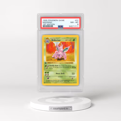 1999 Pokémon Game #37 Nidorino - 1st Edition (PSA 8 NM-MT)
