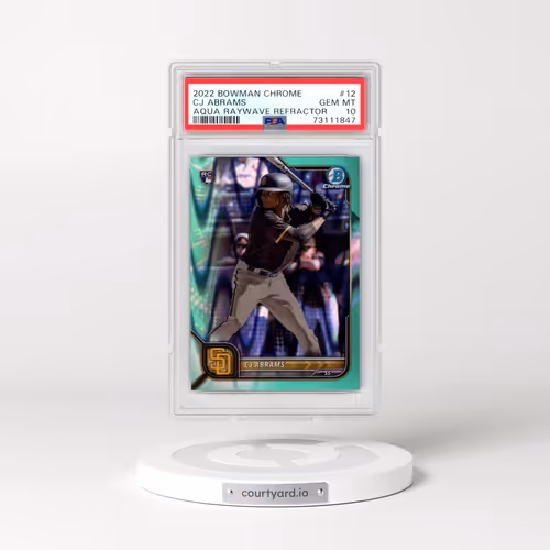 2022 Bowman Chrome #12 CJ Abrams - Aqua Raywave Refractor (PSA 10 GEM MINT)