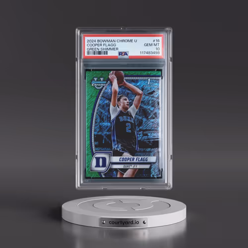 2024 Bowman Chrome University #16 Cooper Flagg - Green Shimmer (PSA 10 GEM MINT)
