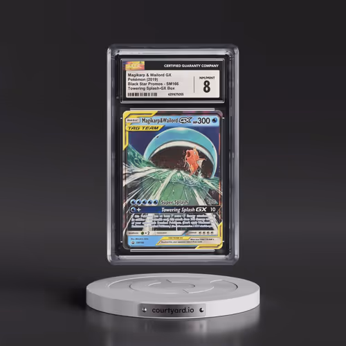 2019 Pokémon SM Black Star Promo #SM166 Magikarp & Wailord GX - Holo Towering Splash-GX Box (CGC 8 N