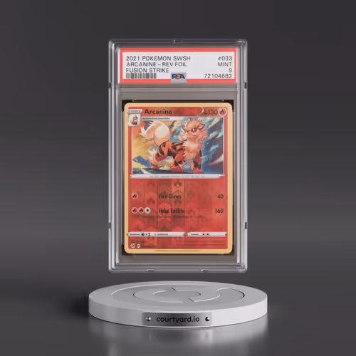 2021 Pokémon Sword & Shield Fusion Strike #033 Arcanine - Reverse Foil (PSA 9 MINT)
