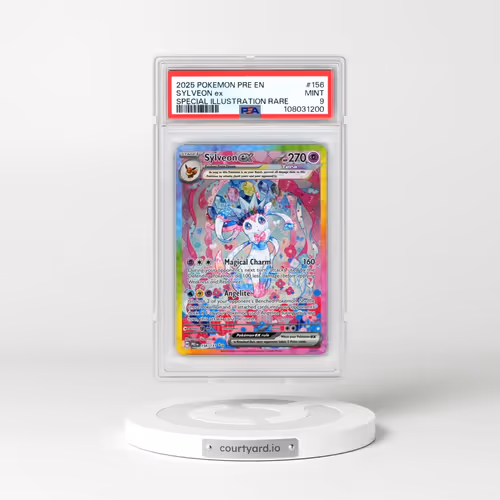 2025 Pokémon Pre EN-Prismatic Evolutions #156 Sylveon EX - Holo Special Illustration Rare (PSA 9 MIN