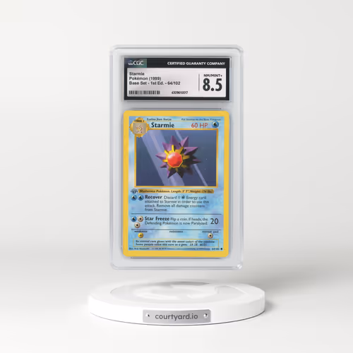 1999 Base Set #64 Starmie - 1st Edition Shadowless (CGC 8.5 NM-MT+)