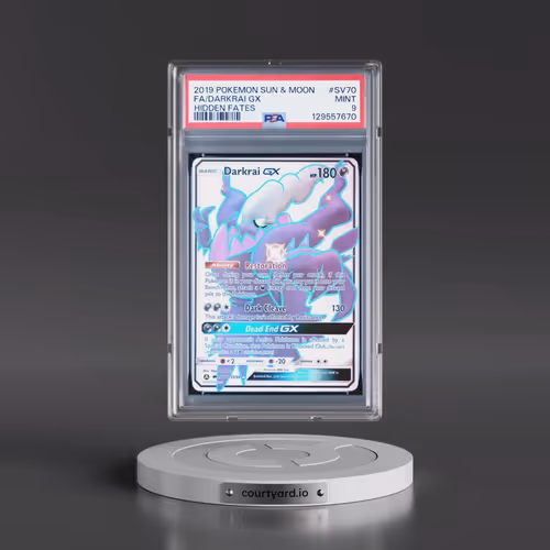 2019 Pokémon Sun & Moon Hidden Fates #SV70 Darkrai GX - Holo Full Art (PSA 9 MINT)