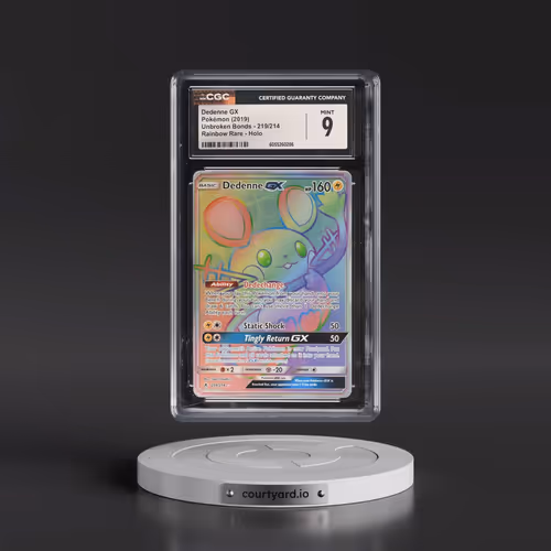2019 Unbroken Bonds #219/214 Dedenne GX - Rainbow Holo (CGC 9 MINT)