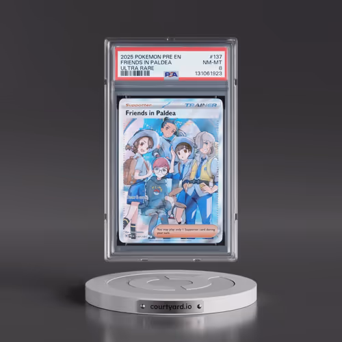 2025 Pokémon Pre EN-Prismatic Evolutions #137 Friends in Paldea - Ultra Rare (PSA 8 NM-MT)