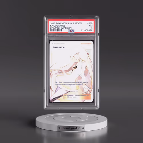 2017 Pokémon Sun & Moon Crimson Invasion #110 Lusamine - Full Art (PSA 7 NM)