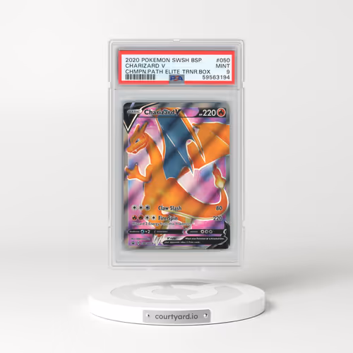 2020 Pokémon Swsh Black Star Promo #050 Charizard V - Holo Champion's Path Elite Trainer Box (PSA 9 MINT)