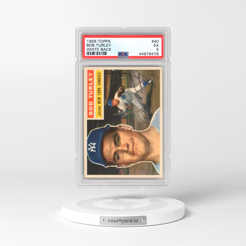 1956 Topps #40 Bob Turley - White Back (PSA 5 EX)