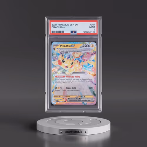 2024 Pokémon Ssp EN-Surging Sparks #057 Pikachu EX - Holo (PSA 9 MINT)