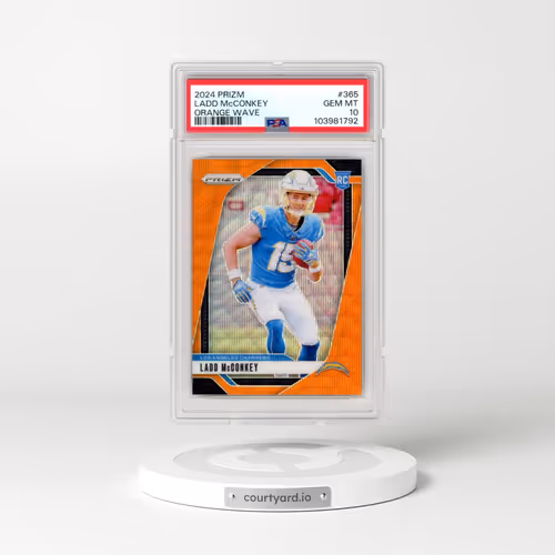 2024 Panini Prizm #365 Ladd McConkey - Orange Wave (PSA 10 GEM MINT)