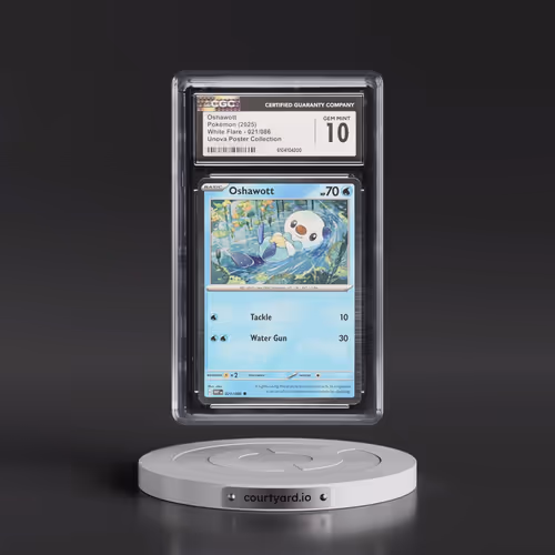 2025 White Flare - WHT EN #021/086 Oshawott - Black Bolt & White Flare Poster Collection (Tinsel