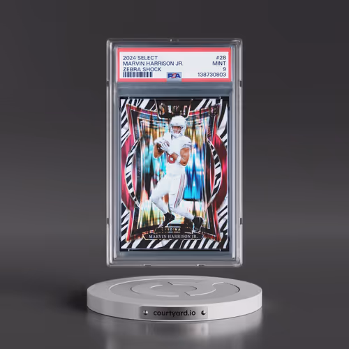2024 Panini Select #28 Marvin Harrison Jr. - Zebra Shock (PSA 9 MINT)