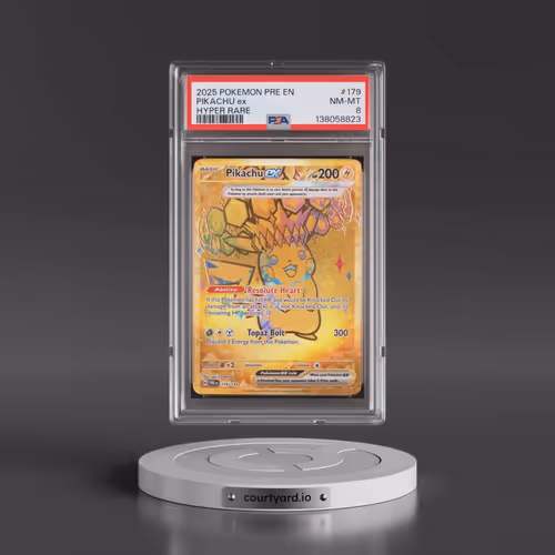 2025 Pokémon Pre EN-Prismatic Evolutions #179 Pikachu EX - Holo Hyper Rare (PSA 8 NM-MT)