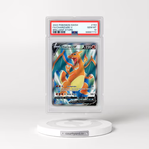 2022 Pokémon Sword & Shield Brilliant Stars #153 Charizard V - Holo Full Art (PSA 10 GEM MINT)