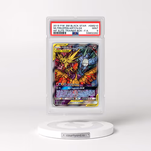 2019 Pokémon SM Black Star Promo #SM210 Moltres & Zapdos & Articuno GX - Holo Full Art Hidden Fates