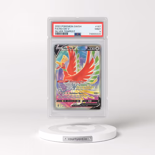 2022 Pokémon Sword & Shield Silver Tempest #187 HO-Oh V - Holo Full Art (PSA 9 MINT)