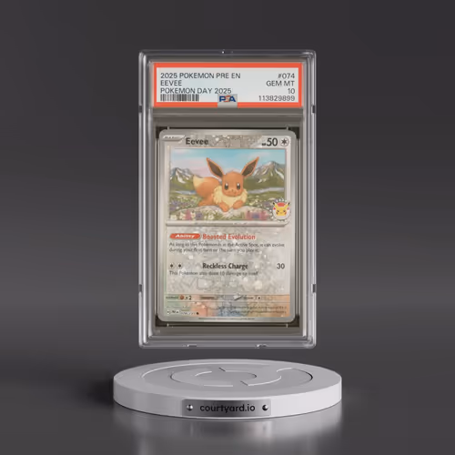 2025 Pokémon Pre EN-Prismatic Evolutions #074 Eevee - Pokemon Day 2025 (PSA 10 GEM MINT)