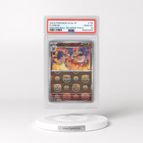 2023 Pokémon Sv2a-Pokemon 151 #136 Flareon - Reverse Holo Master Ball (PSA 10 GEM MINT)