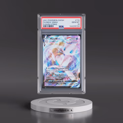 2021 Pokémon Sword & Shield Fusion Strike #114 Mew Vmax - Full Art (PSA 10 GEM MINT)