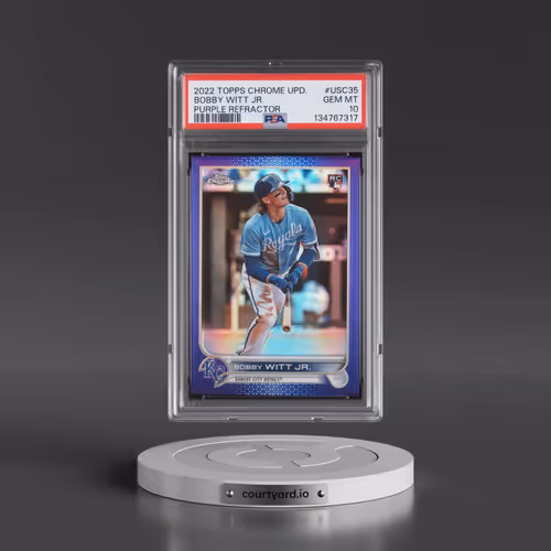 2022 Topps Chrome Update #USC35 Bobby Witt Jr. - Purple Refractor (PSA 10 GEM MINT)