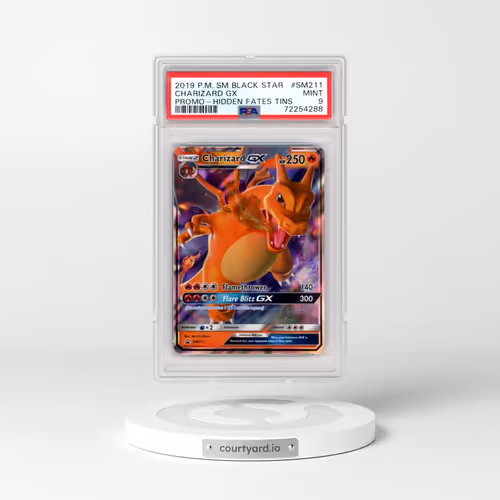 2019 Pokémon SM Black Star Promo #SM211 Charizard GX - Holo Hidden Fates Tins (PSA 9 MINT)