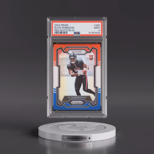 2023 Panini Prizm #305 Bijan Robinson - Red/White/Blue Prizm (PSA 9 MINT)