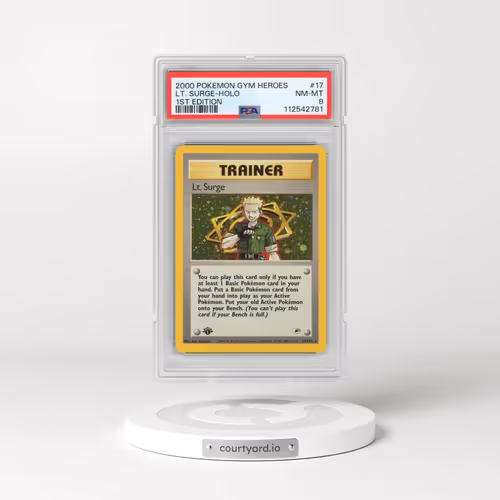2000 Pokémon Gym Heroes #17 LT. Surge - 1st Edition Holo (PSA 8 NM-MT)