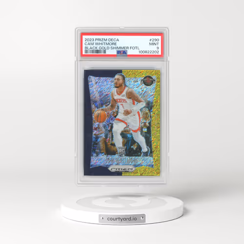 2023 Panini Prizm Deca #290 Cam Whitmore - Black Gold Shimmer Fotl (PSA 9 MINT)